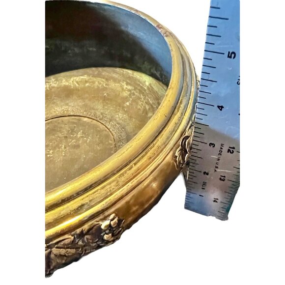 Brass Decorative Bowl With Grape & Leaf Relief Design - Picture 10 of 10
